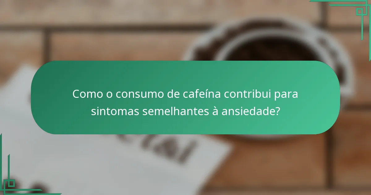 Como o consumo de cafeína contribui para sintomas semelhantes à ansiedade?